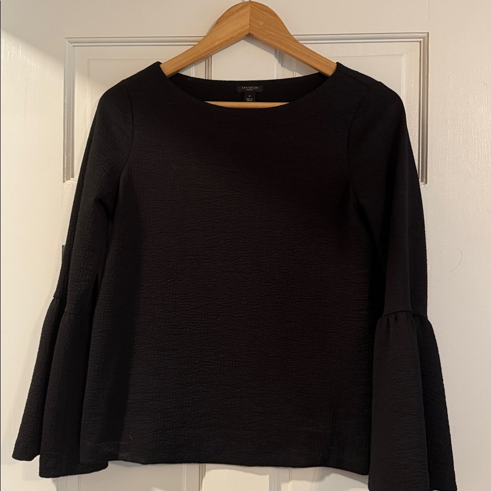 Ann Taylor Elegant Black Petite Top